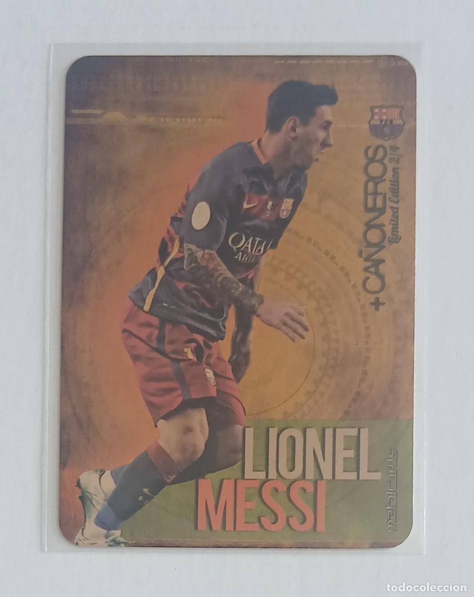 Cromos de Futebol: CROMO 2/4 LIONEL MESSI BARCELONA DORADO LISO LIMITED EDITION +CA&Ntilde;ONEROS MUNDICROMO 2015-2016. Nuevo.