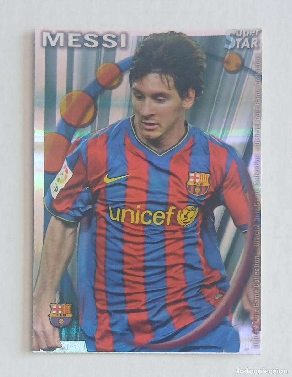 Cromos de F&uacute;tbol: CROMO n&ordm; 25 LIONEL MESSI BARCELONA FONDO RAYAS MUNDICROMO 2010-2011. Nuevo.