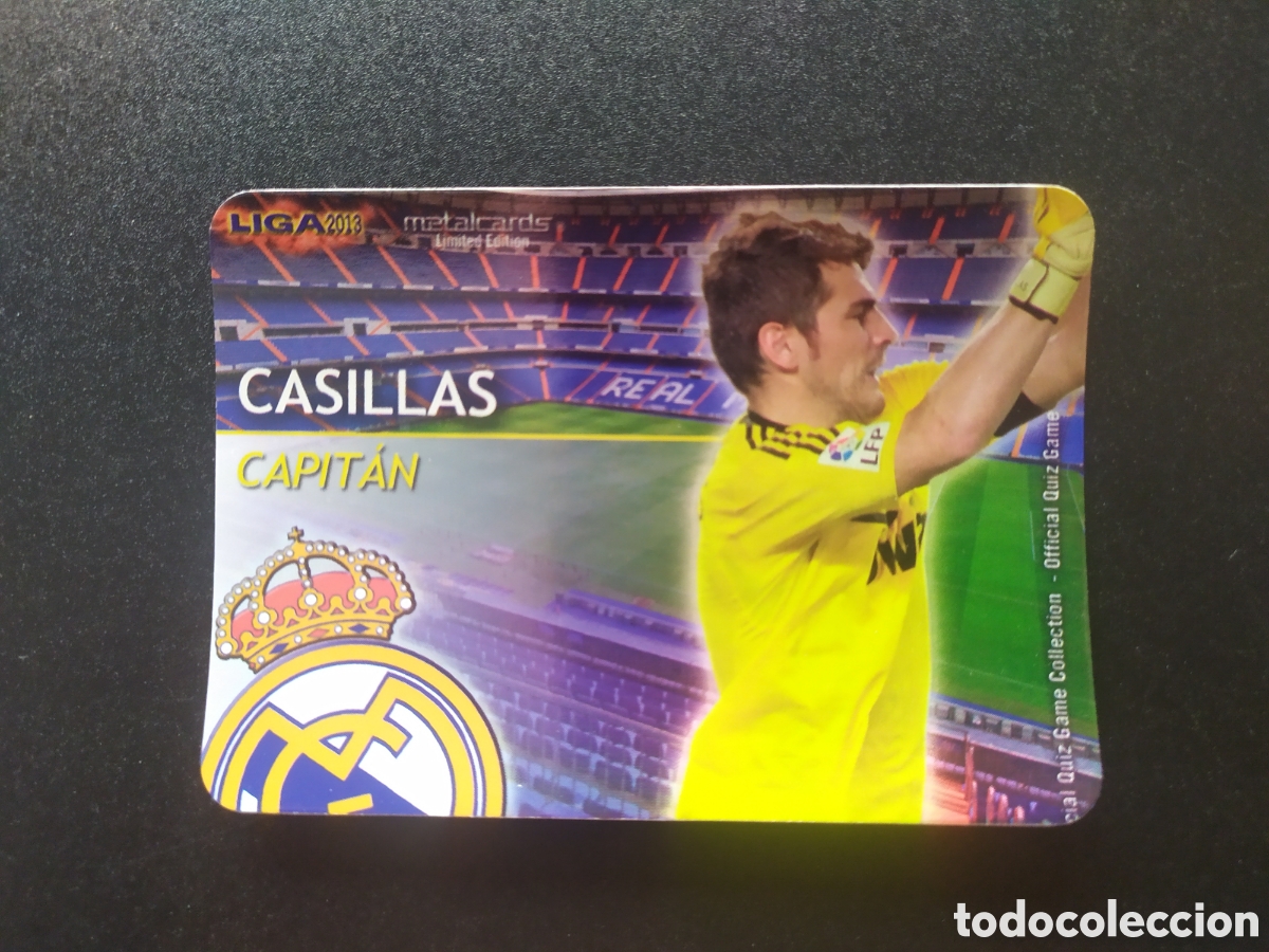 Figurine di Calcio: Mundicromo fichas Liga 2012 2013 12 13 Casillas capitan metalcards brillo liso limitada Real Madrid