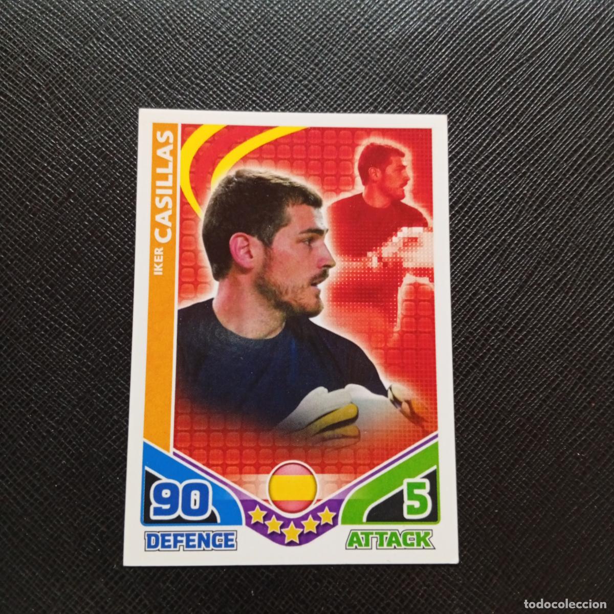 Cromos de F&uacute;tbol: IKER CASILLAS ESPA&Ntilde;A MATCH ATTAX SOUTH AFRICA 2010 MUNDIAL CROMO WORLD FUTBOL 10 - A150 PG181