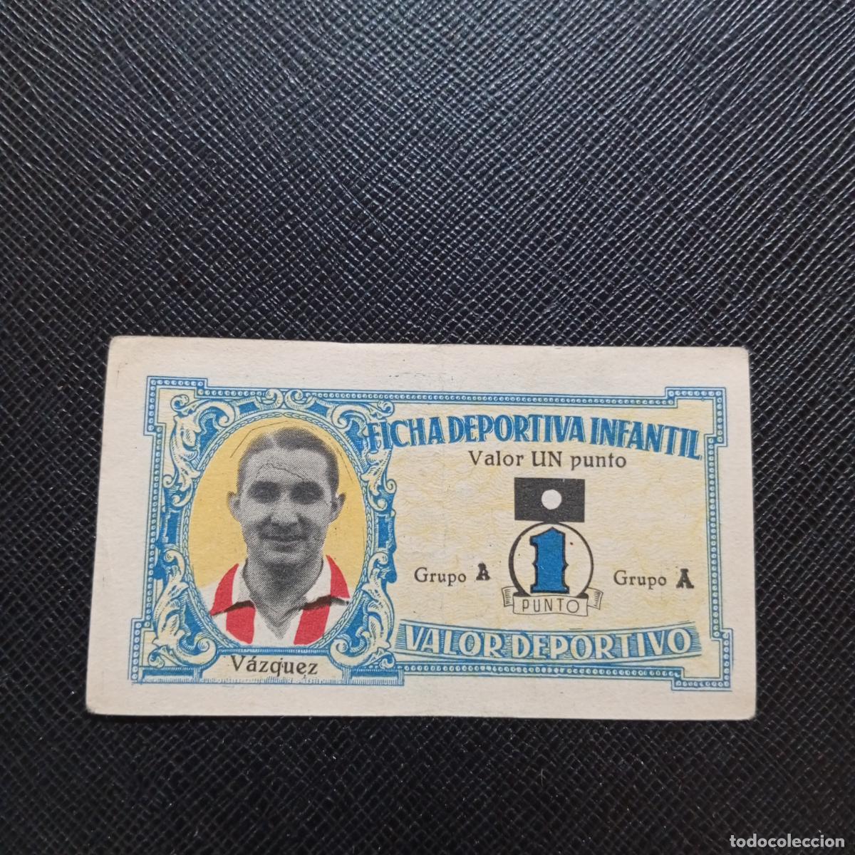 Football Stickers: VAZQUEZ AT AVIACION MADRID FICHA DEPORTIVA INFANTIL 1943 1944 LIGA CROMO FUTBOL 43 44 - A150 PG226