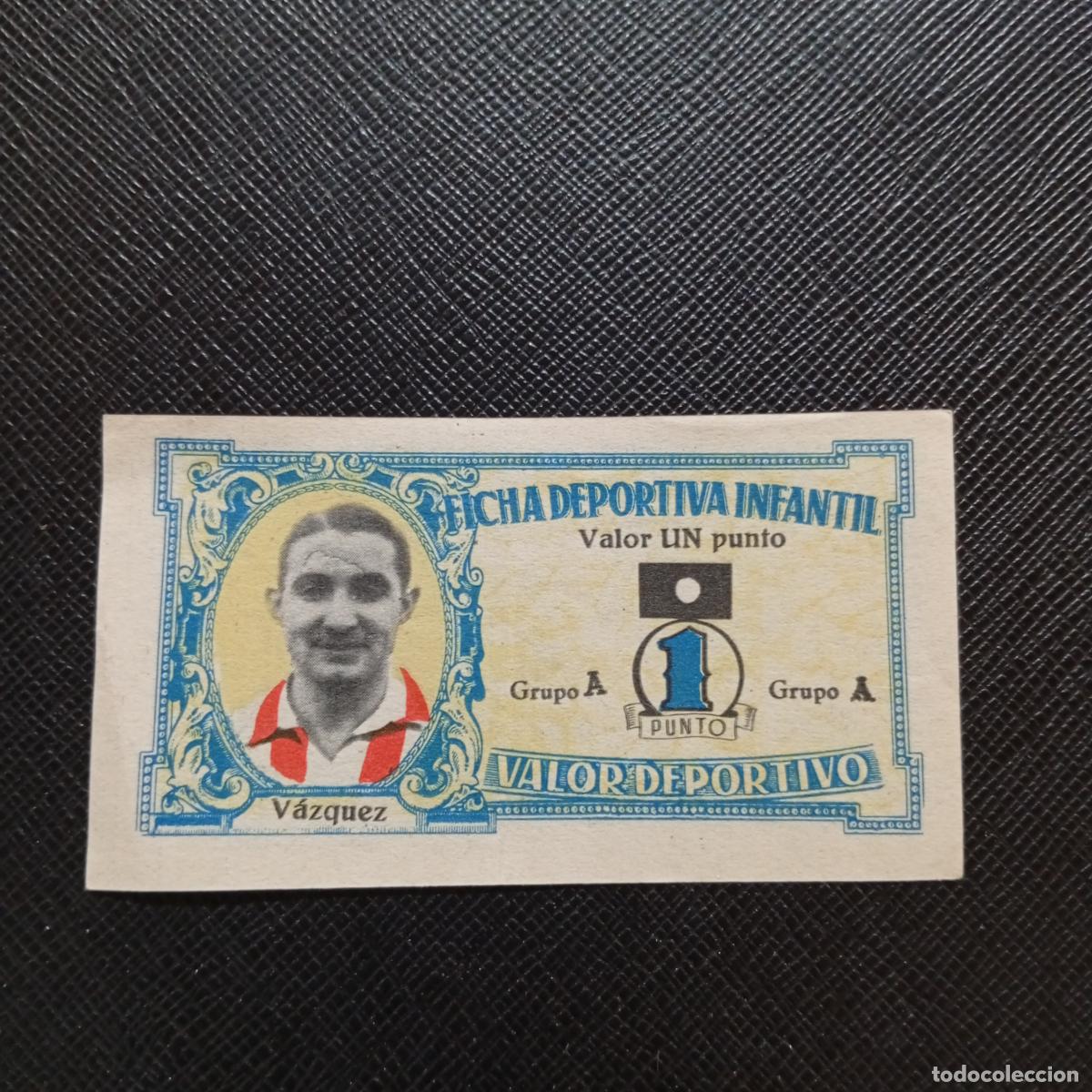 Football Stickers: VAZQUEZ AT AVIACION MADRID FICHA DEPORTIVA INFANTIL 1943 1944 LIGA CROMO FUTBOL 43 44 - A150 PG226 B