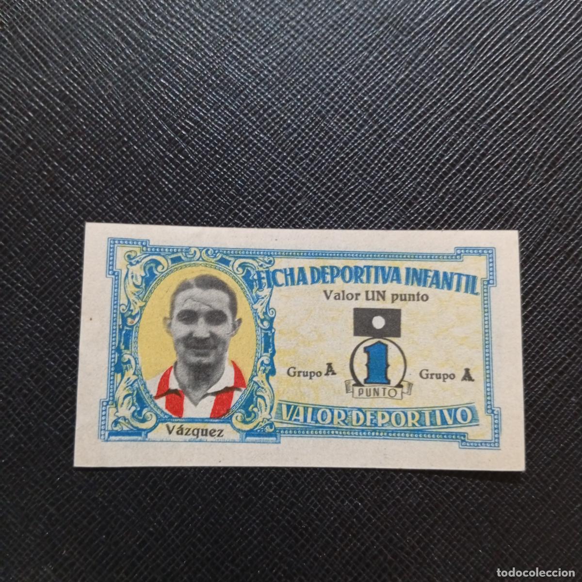 Football Stickers: VAZQUEZ AT AVIACION MADRID FICHA DEPORTIVA INFANTIL 1943 1944 LIGA CROMO FUTBOL 43 44 - A150 PG235