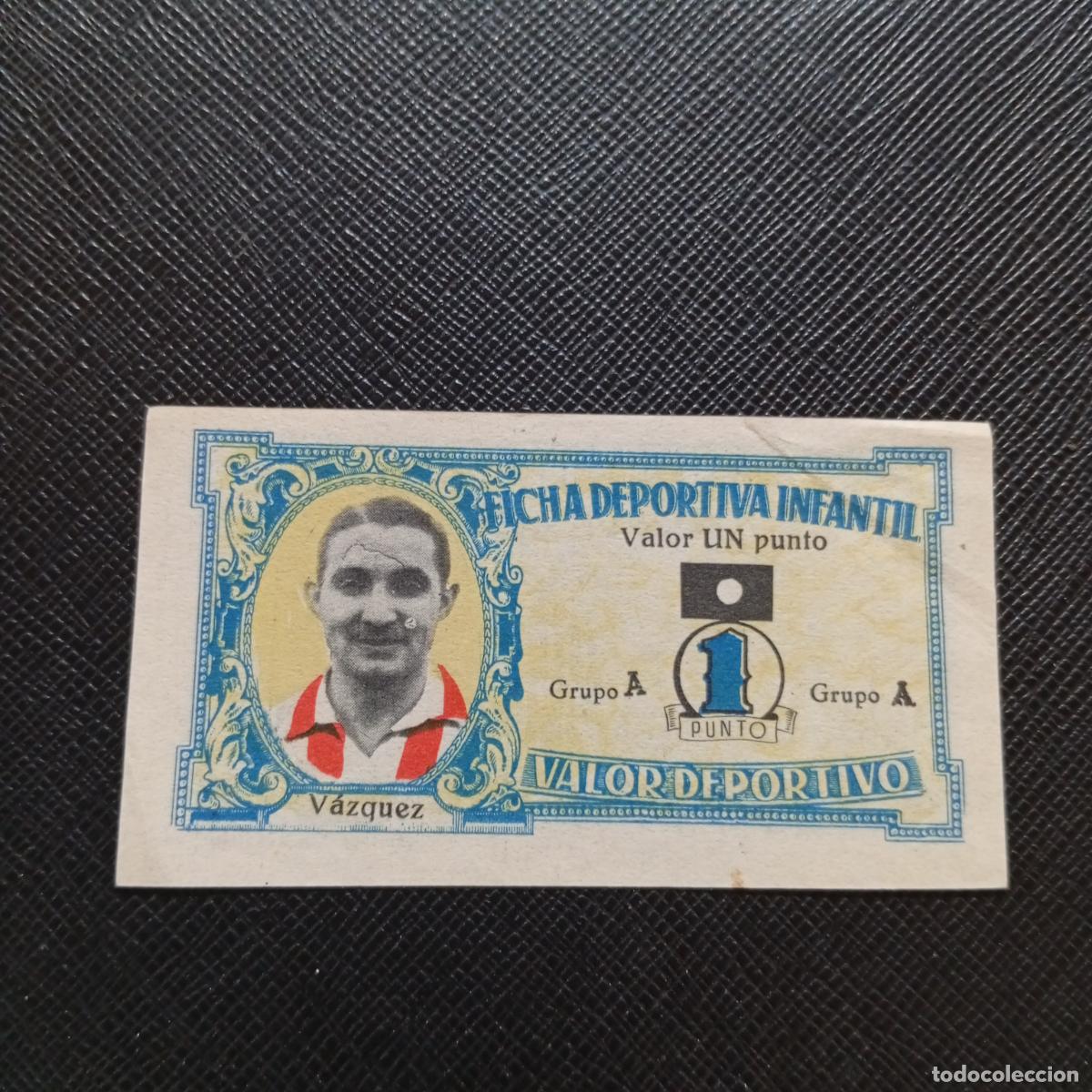 Football Stickers: VAZQUEZ AT AVIACION MADRID FICHA DEPORTIVA INFANTIL 1943 1944 LIGA CROMO FUTBOL 43 44 - A150 PG235 B