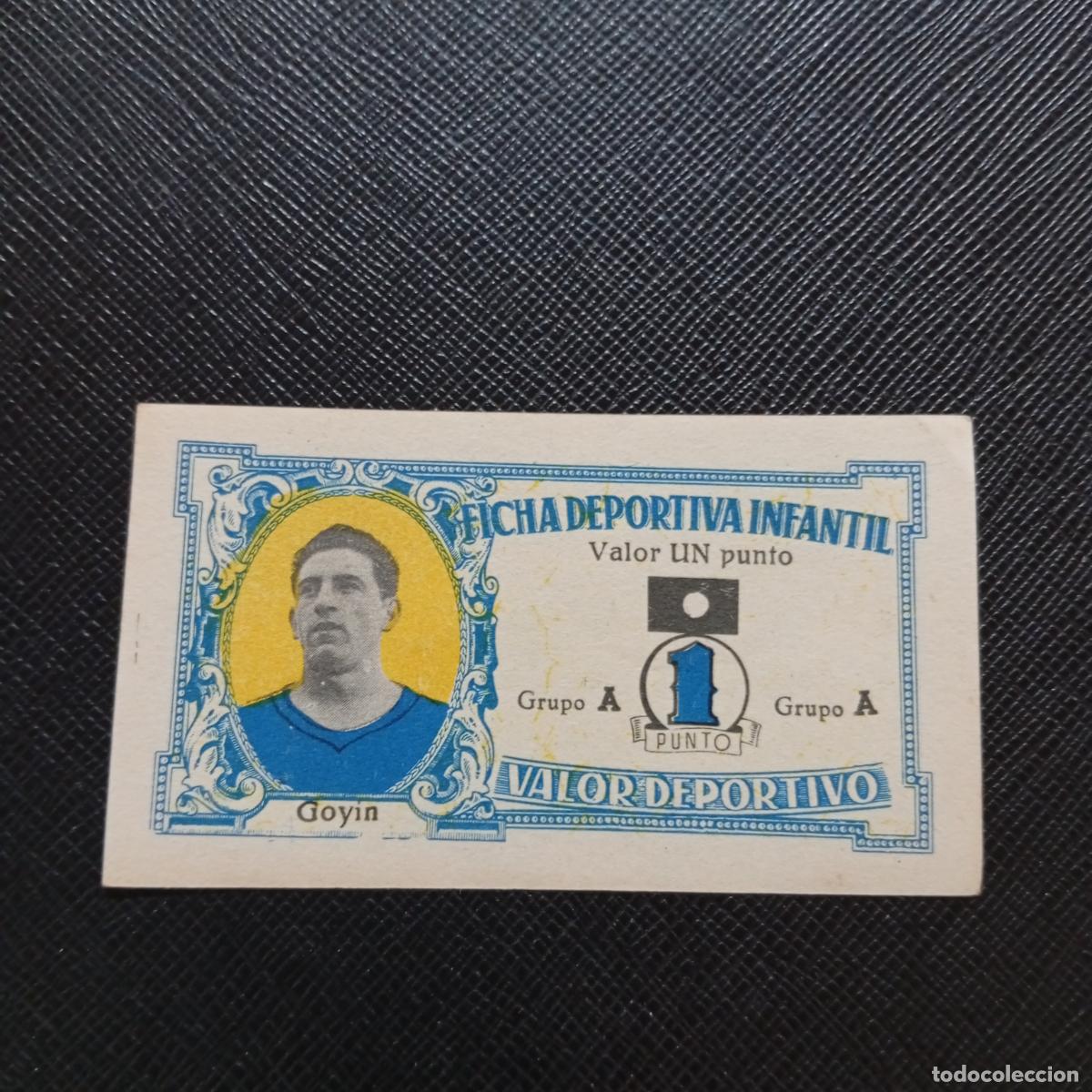 Football Stickers: GOYIN OVIEDO FICHA DEPORTIVA INFANTIL 1943 1944 LIGA CROMO FUTBOL 43 44 - A150 PG244