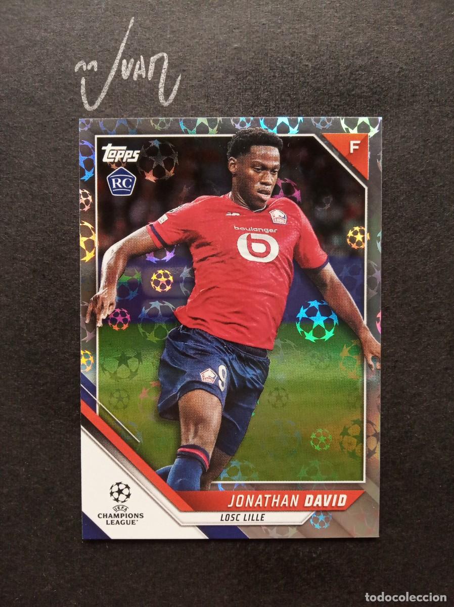 Football Stickers: STARBALL FOIL ROOKIE JONATHAN DAVID LILLE MUNDIAL 2026 CANADA ⚽ TOPPS &reg; UCL FLAGSHIP 2021 2022 21 22