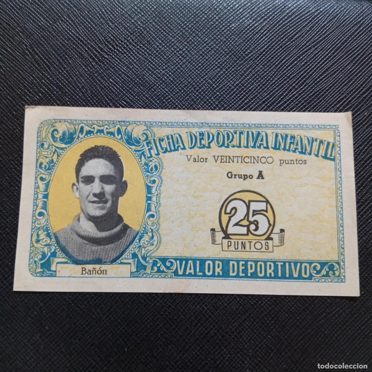 Cromos de f&uacute;tbol: BA&Ntilde;ON REAL MADRID FICHA DEPORTIVA INFANTIL 1943 1944 LIGA CROMO FUTBOL 43 44 - FT26