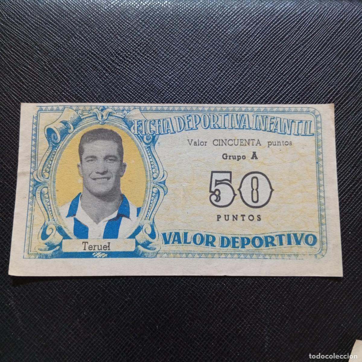 Cromos de f&uacute;tbol: TERUEL ESPA&Ntilde;OL FICHA DEPORTIVA INFANTIL 1943 1944 LIGA CROMO FUTBOL 43 44 - FT26