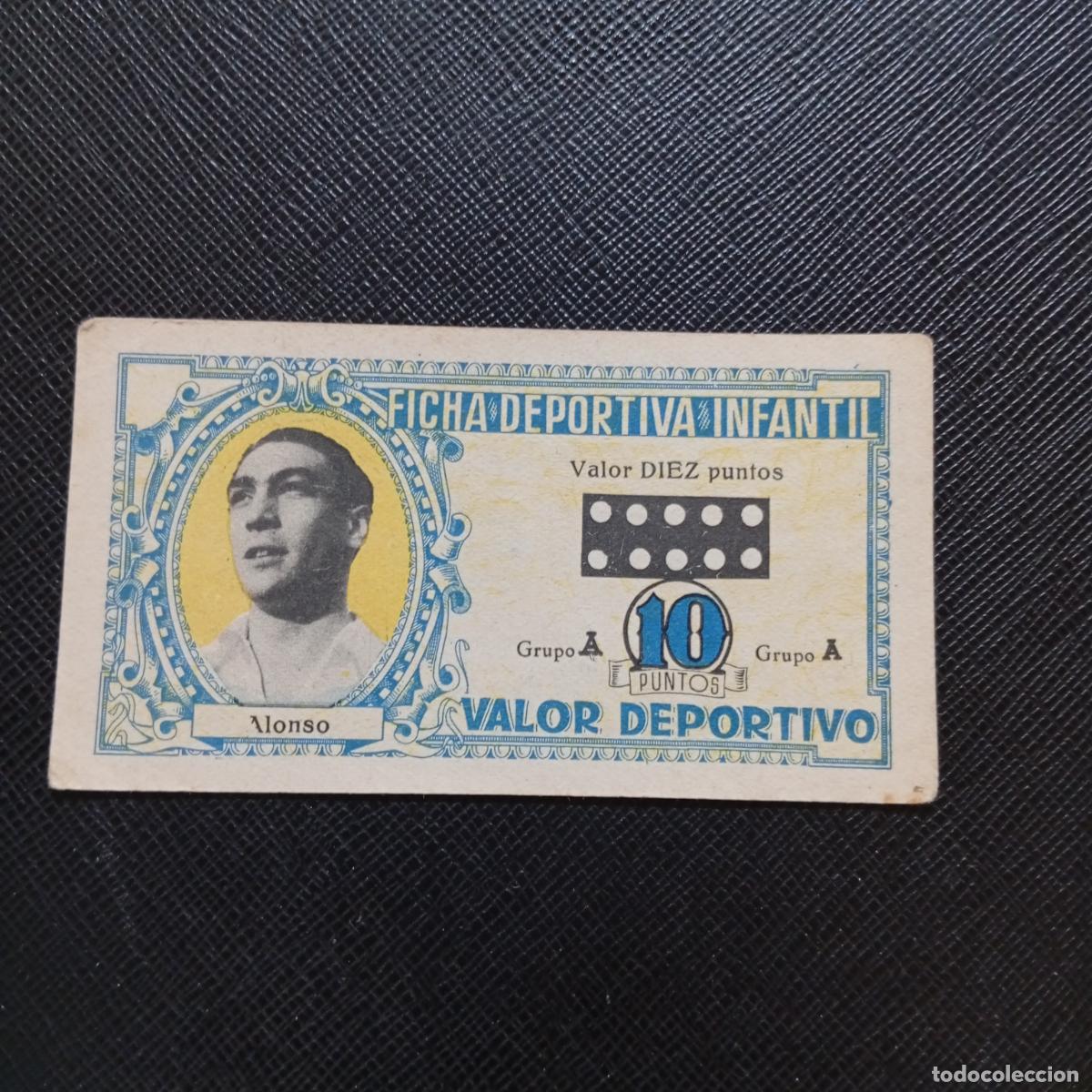 Figurine di Calcio: ALONSO REAL MADRID FICHA DEPORTIVA INFANTIL 1943 1944 LIGA CROMO FUTBOL 43 44 - A150 PG253