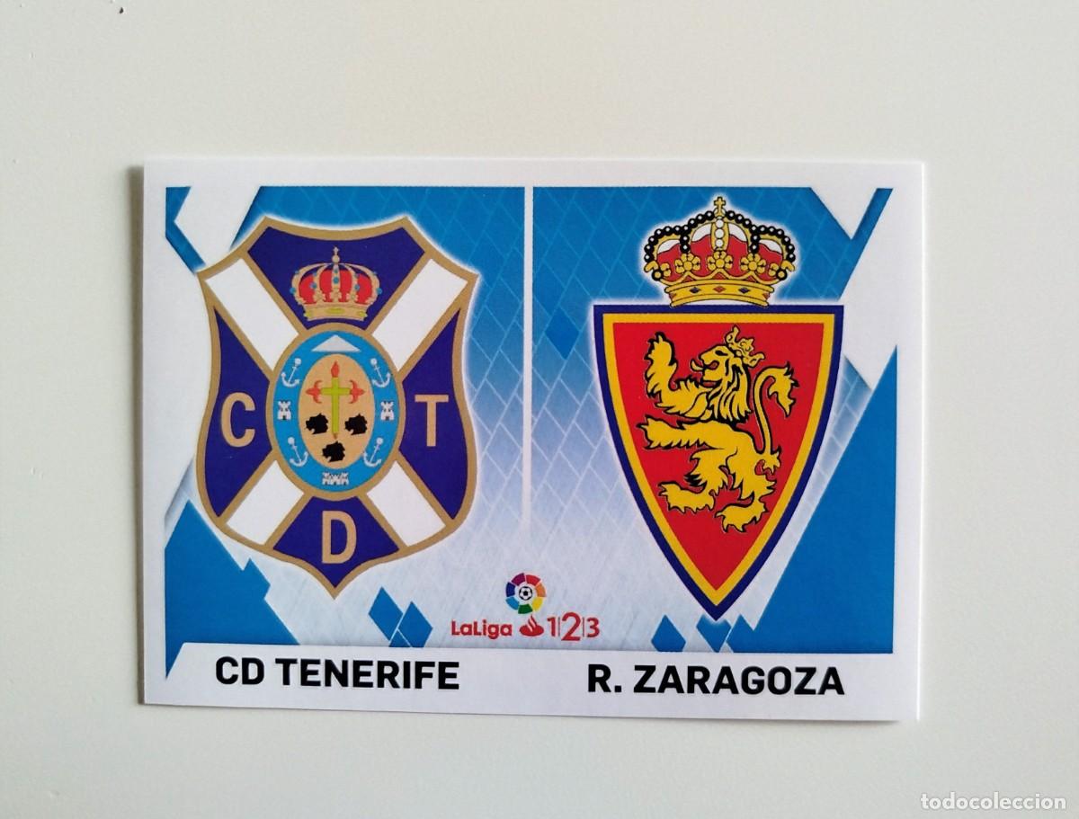 Cromos de F&uacute;tbol: Escudos 11 SIN PEGAR CD Tenerife / R. Zaragoza Liga 1 2 3 Ediciones Este 19 20 / 2019 2020
