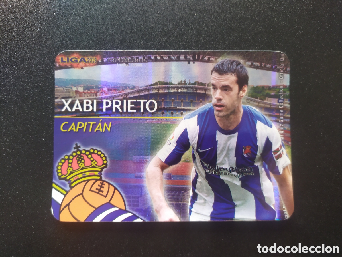 Cromos de F&uacute;tbol: Mundicromo fichas Liga 2012 2013 12 13 Xabi Prieto capit&aacute;n brillo rayas limitada Real Sociedad