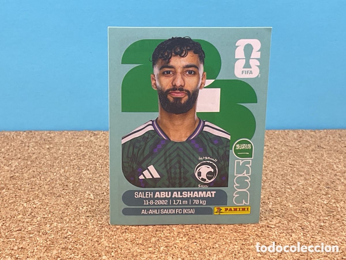 Football Stickers: ARABIA SAUDI / KSA . N&ordm; 14 . SALEH ABU ALSHAMAT . FIFA WORLS CUP 2026. PANINI