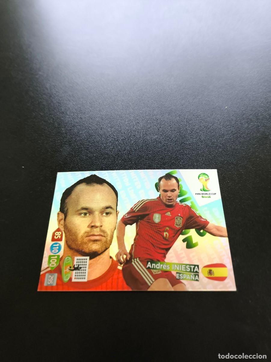 Cromos de F&uacute;tbol: Andres Iniesta ESPA&Ntilde;A LIMITED EDITION PANINI ADRENALYN WORLD CUP MUNDIAL BRASIL 2014 NO LIGA