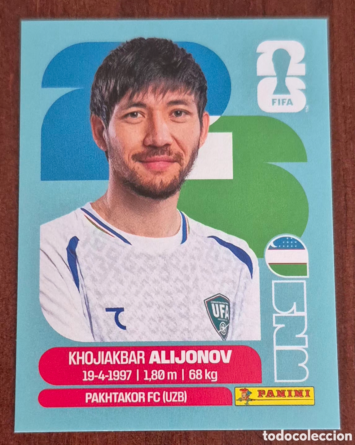 Fu&szlig;ball-Sticker: FIFA WORLD CUP 2026 - UZBEKIST&Aacute;N N&deg;8 ALIJONOV