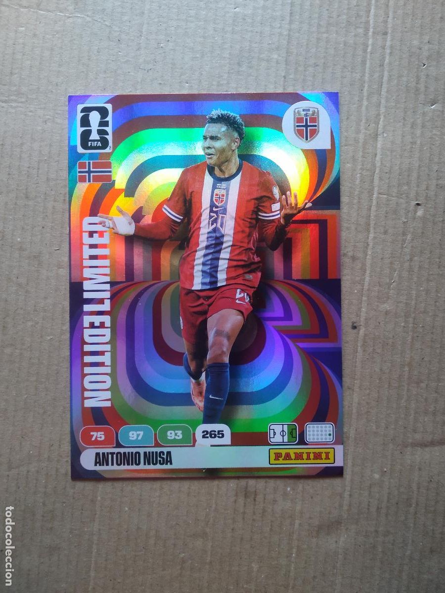 Cromos de F&uacute;tbol: ANTONIO NUSA NORUEGA EDICION LIMITADA XXL CROMO FUTBOL PANINI ADRENALYN MUNDIAL 2026 WORLD CUP