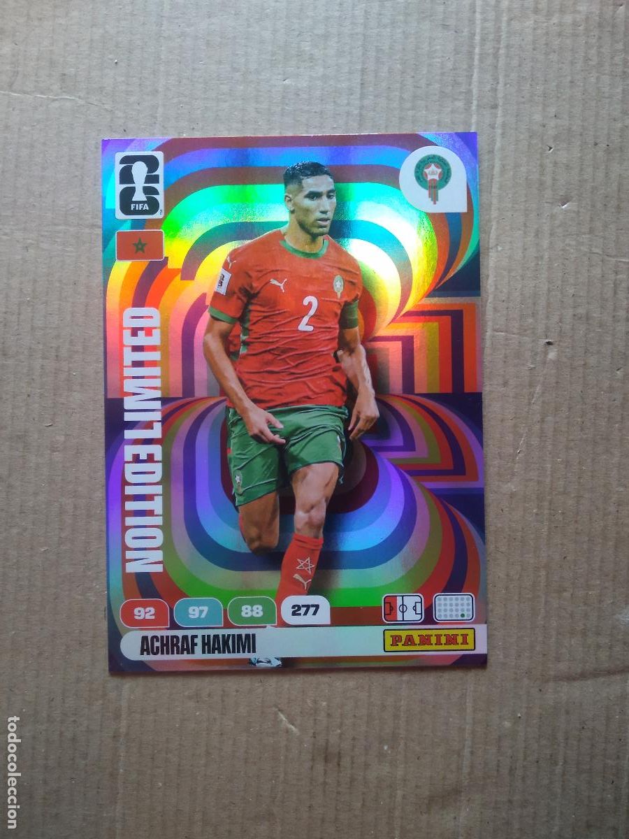 Cromos de F&uacute;tbol: ACHRAF HAKIMI MARRUECOS EDICION LIMITADA XXL CROMO FUTBOL PANINI ADRENALYN MUNDIAL 2026 WORLD CUP