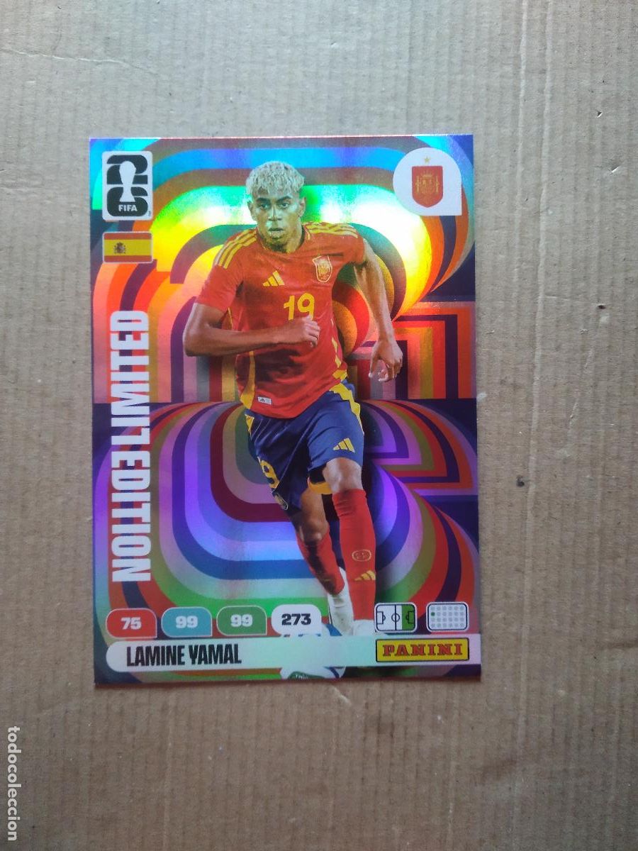 Cromos de F&uacute;tbol: LAMINE YAMAL ESPA&Ntilde;A EDICION LIMITADA XXL CROMO FUTBOL PANINI ADRENALYN MUNDIAL 2026 WORLD CUP