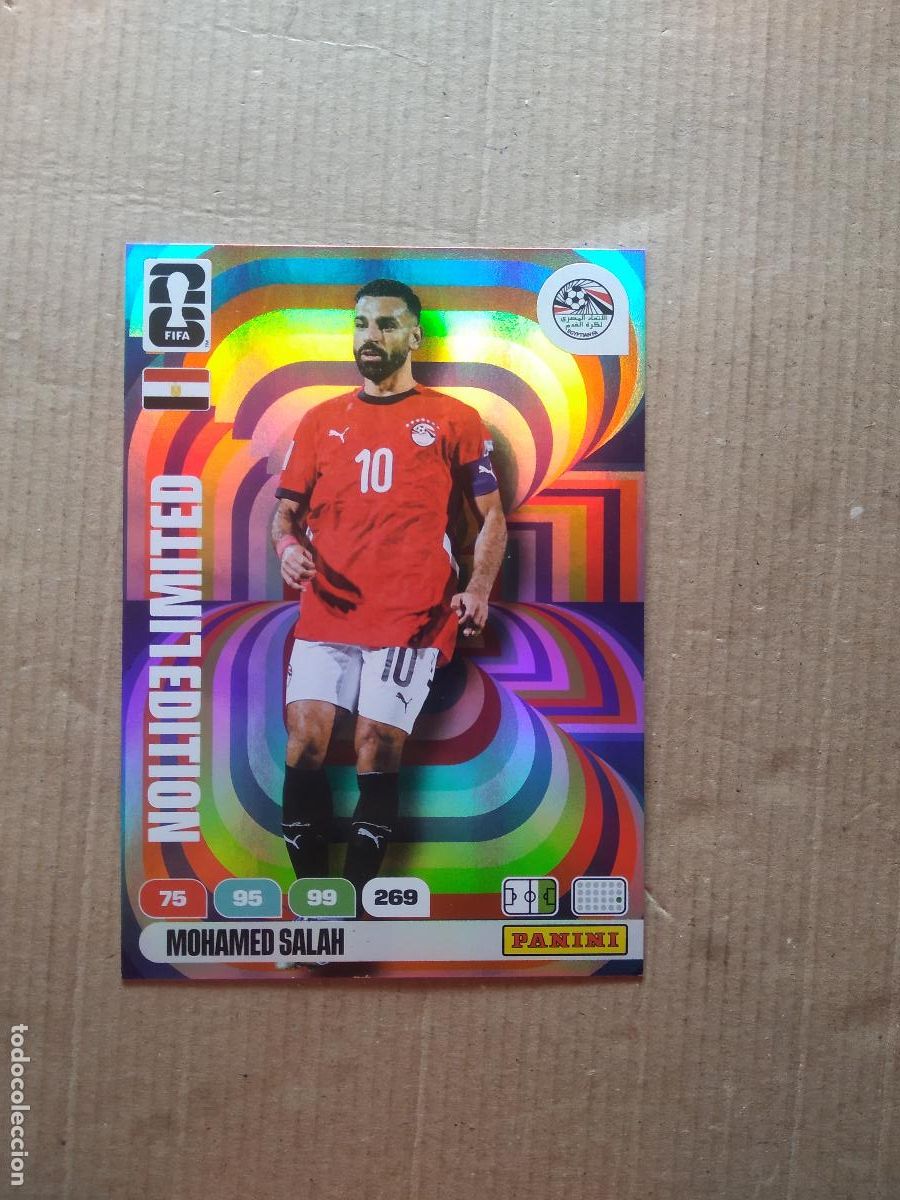 Cromos de F&uacute;tbol: SALAH EGIPTO EDICION LIMITADA XXL CROMO FUTBOL PANINI ADRENALYN MUNDIAL 2026 WORLD CUP