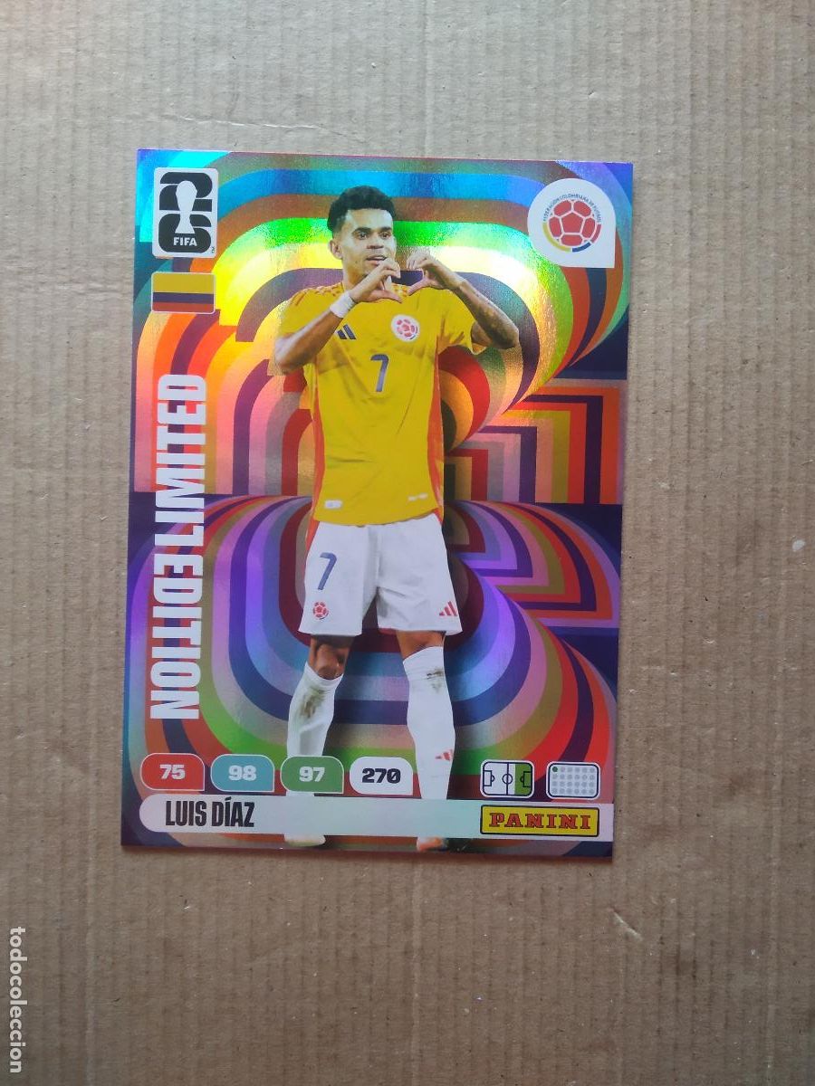 Cromos de F&uacute;tbol: LUIS DIAZ COLOMBIA EDICION LIMITADA XXL CROMO FUTBOL PANINI ADRENALYN MUNDIAL 2026 WORLD CUP