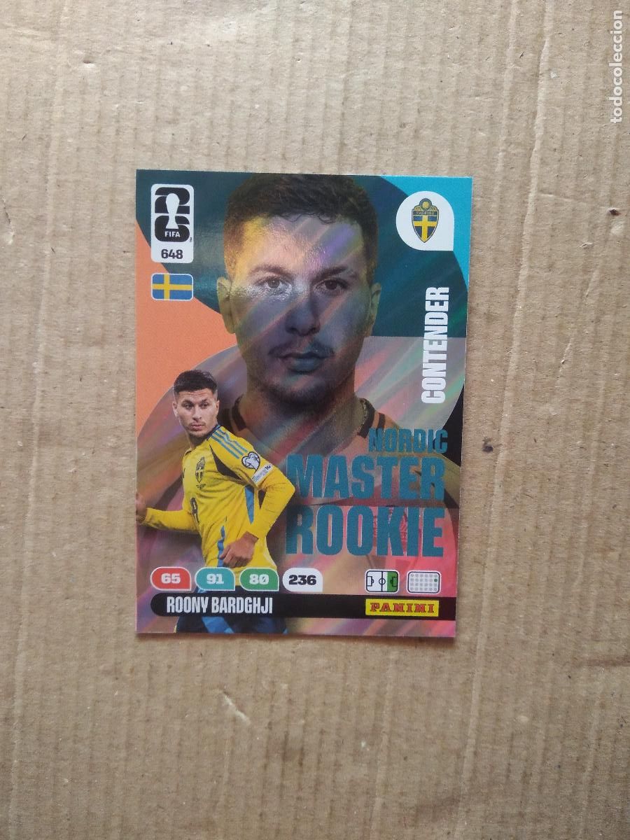 Football Stickers: 648 ROONY BARDGHJI ROOKIE SUECIA NORDIC EDITION CROMO FUTBOL PANINI ADRENALYN MUNDIAL 2026 WORLD CUP