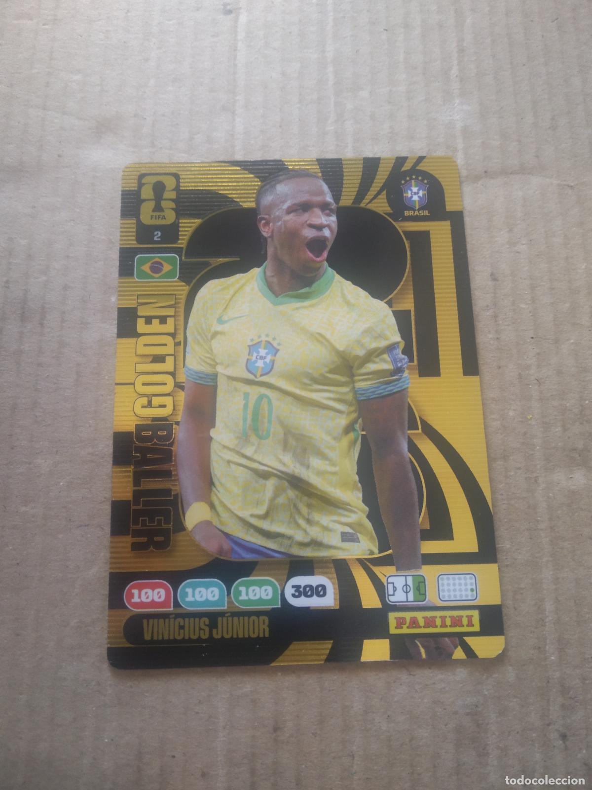 Cromos de F&uacute;tbol: 2 VINI BRASIL VINICIUS BALON DE ORO CROMO FUTBOL PANINI ADRENALYN MUNDIAL 2026 WORLD CUP