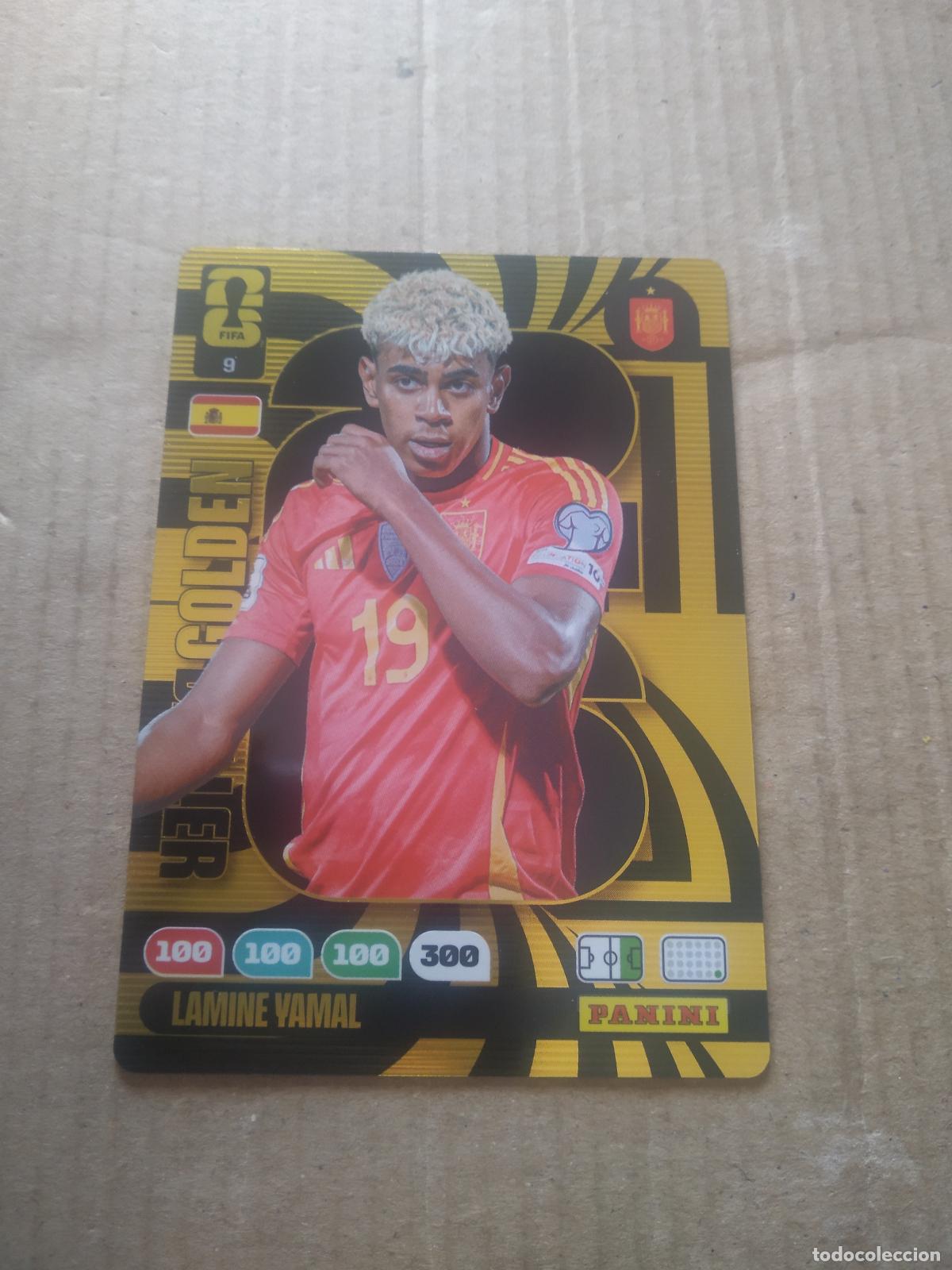 Cromos de F&uacute;tbol: 9 LAMINE YAMAL ESPA&Ntilde;A BALON DE ORO CROMO FUTBOL PANINI ADRENALYN MUNDIAL 2026 WORLD CUP