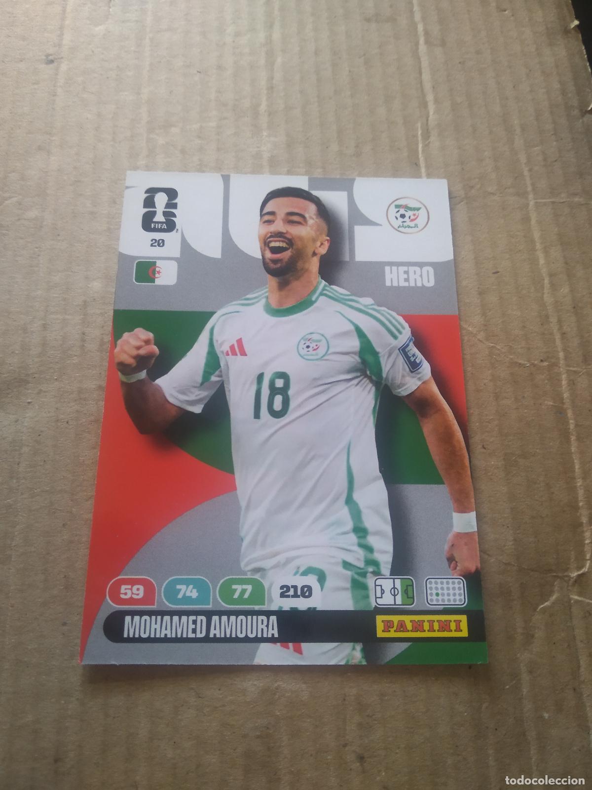 Fu&szlig;ball-Sticker: 20 MOHAMED AMOURA ARGELIA CROMO FUTBOL PANINI ADRENALYN MUNDIAL 2026 WORLD CUP