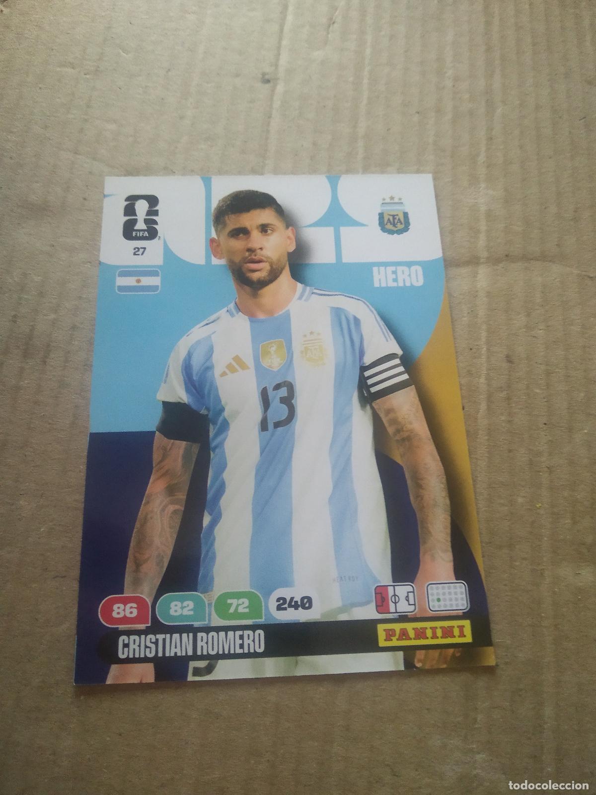 Cromos de f&uacute;tbol: 27 CRISTIAN ROMERO ARGENTINA CROMO FUTBOL PANINI ADRENALYN MUNDIAL 2026 WORLD CUP