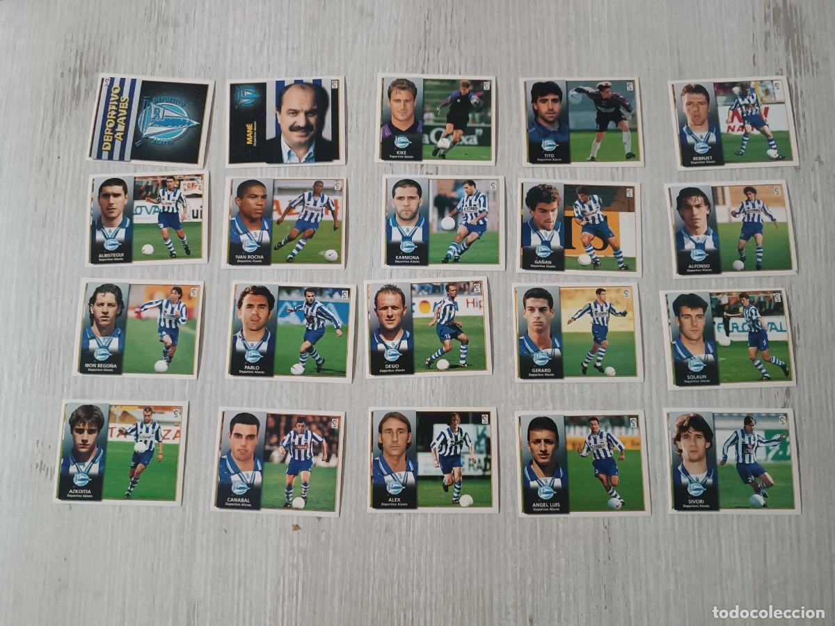 Figurine di Calcio: LOTE DE 20 CROMOS DIFERENTES ALAV&Eacute;S LIGA ESTE 98 99 1998 1999. NUNCA PEGADOS