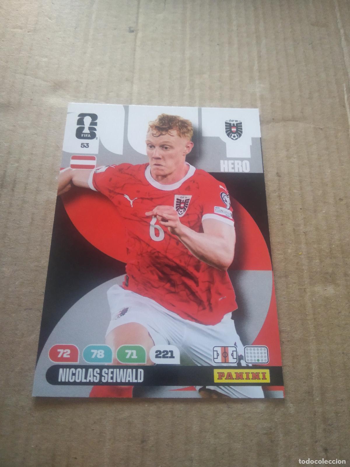 Cromos de F&uacute;tbol: 53 NICOLAS SEIWALD AUSTRIA CROMO FUTBOL PANINI ADRENALYN MUNDIAL 2026 WORLD CUP
