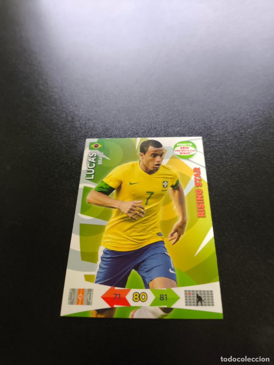 Cartes &agrave; collectionner de Football: Lucas Moura RISING STAR BRASIL PANINI ADRENALYN ROAD TO WORLD CUP MUNDIAL BRASIL 2014 N LIGA ESTE