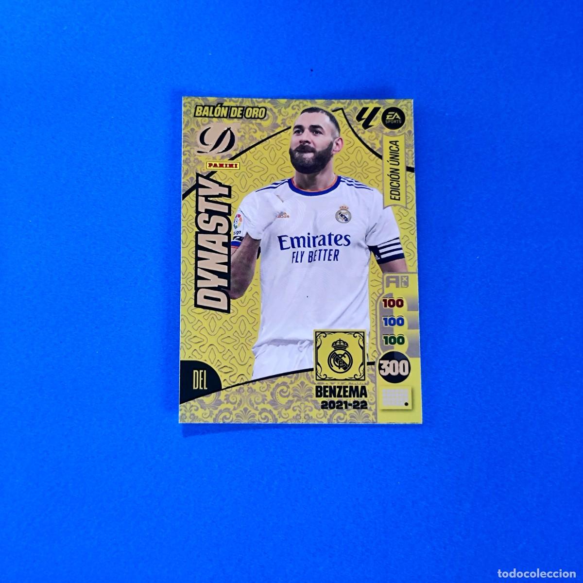 Cromos de f&uacute;tbol: Adrenalyn 2024 2025 / 24 25 Benzema Edici&oacute;n &Uacute;nica Bal&oacute;n de Oro Dynasty 2021 2022 / 21 22