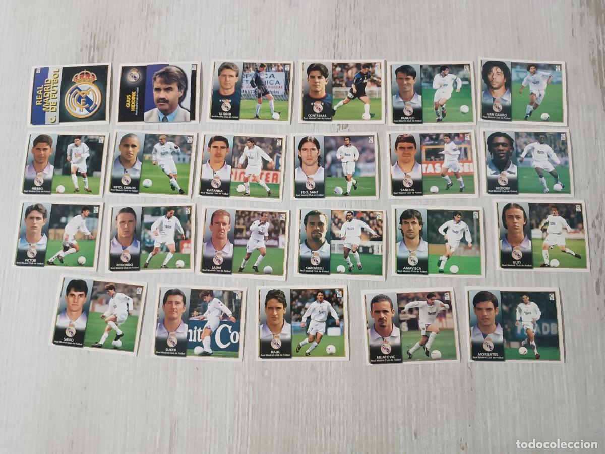 Cromos de f&uacute;tbol: LOTE DE 23 CROMOS DIFERENTES REAL MADRID LIGA ESTE 98 99 1998 1999. NUNCA PEGADOS