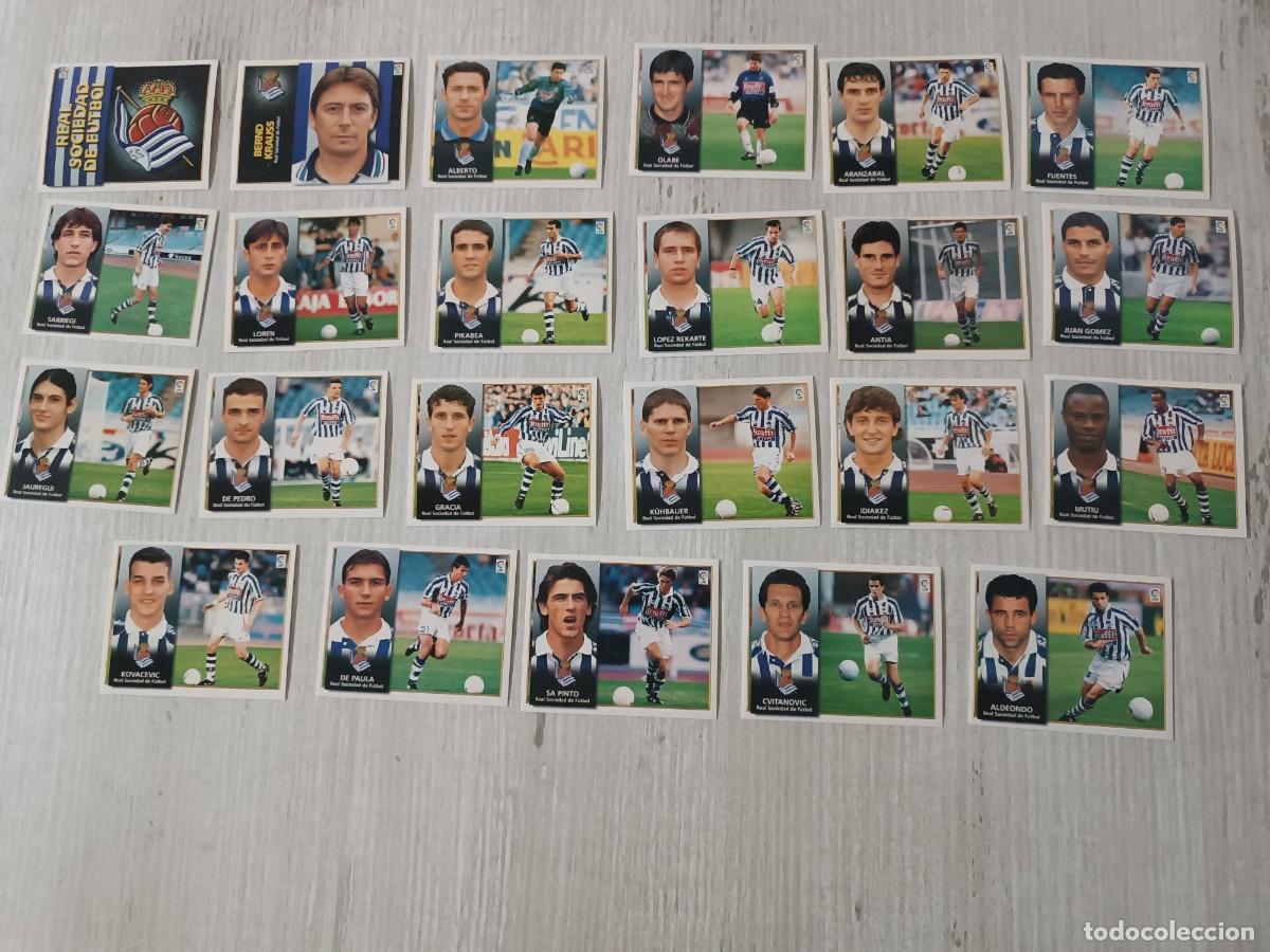 Cromos de F&uacute;tbol: LOTE DE 23 CROMOS DIFERENTES REAL SOCIEDAD LIGA ESTE 98 99 1998 1999. NUNCA PEGADOS