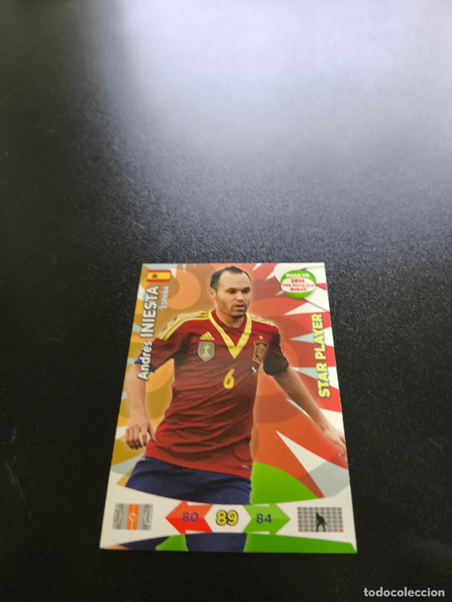 Cromos de F&uacute;tbol: Andr&eacute;s Iniesta BARCELONA ESPA&Ntilde;A PANINI ADRENALYN ROAD TO WORLD CUP MUNDIAL BRASIL 2014 NO LIGA ESTE