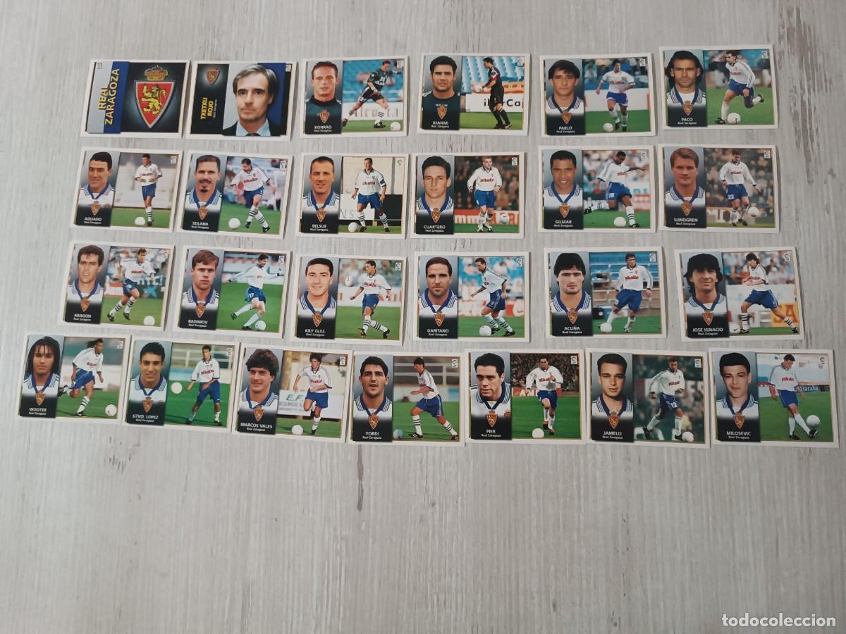 Fu&szlig;ball-Sticker: LOTE DE 22 CROMOS DIFERENTES REAL ZARAGOZA LIGA ESTE 98 99 1998 1999. NUNCA PEGADOS