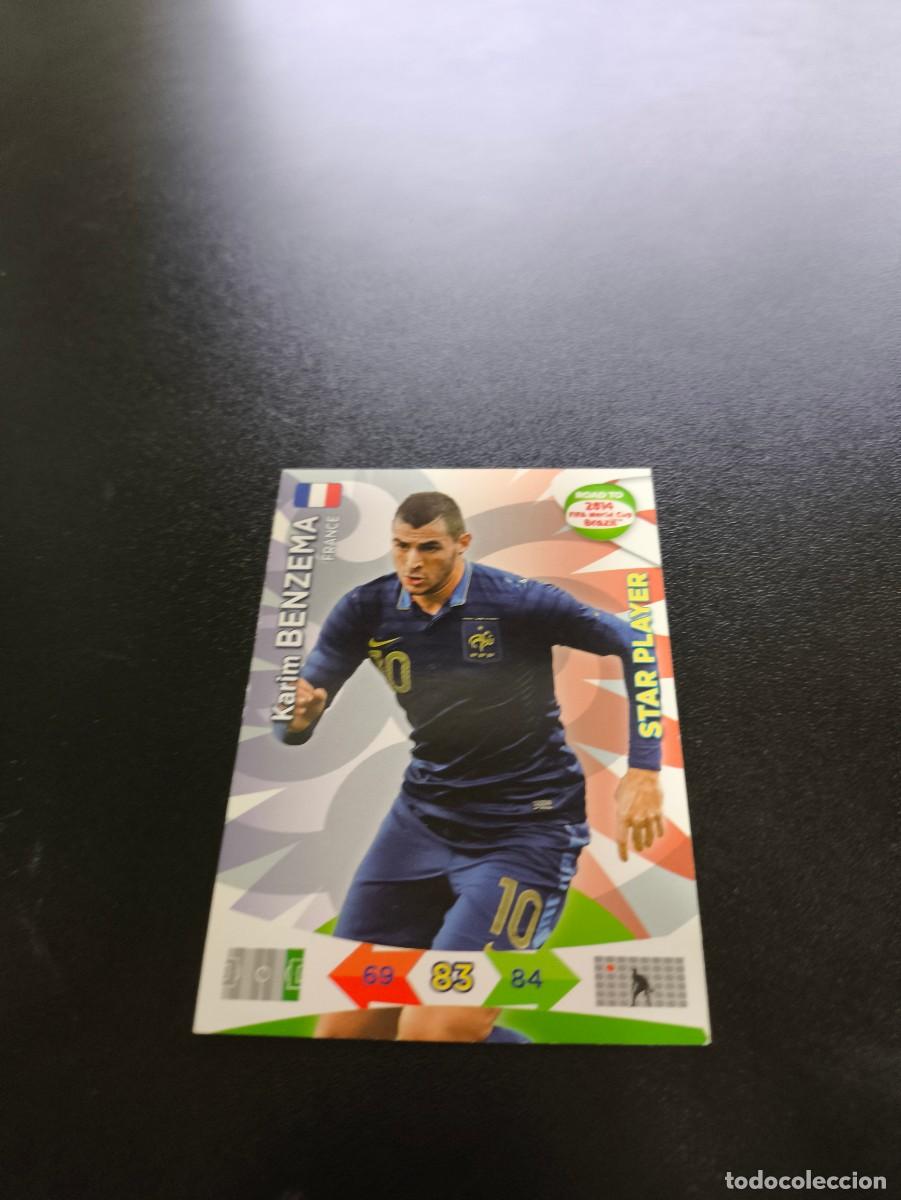 Cromos de F&uacute;tbol: Karim Benzema STAR REAL MADRID FRANCIA PANINI ADRENALYN ROAD T WORLD CUP MUNDIAL BRASIL 2014 N LIGA