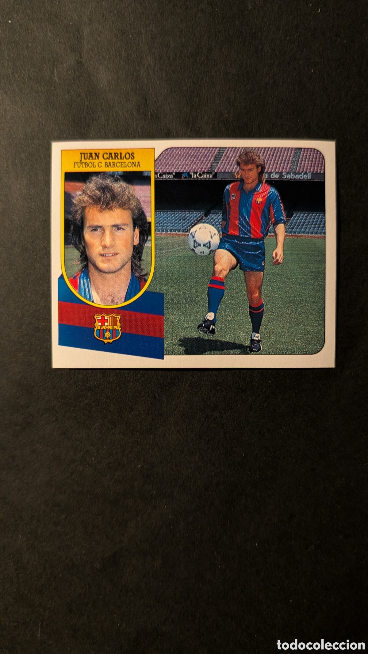 Cromos de f&uacute;tbol: JUAN CARLOS BARCELONA FICHAJE 3 VERSION LIGA ESTE 1991/92 91 92 CARTON NUNCA PEGADO SIN PEGAR