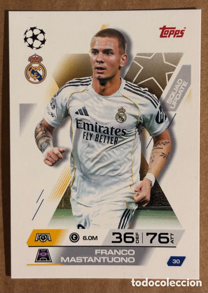 Cromos de F&uacute;tbol: FRANCO MASTANTUONO (REAL MADRID). CARTA TOPPS MATCH ATTAX 2025/26.