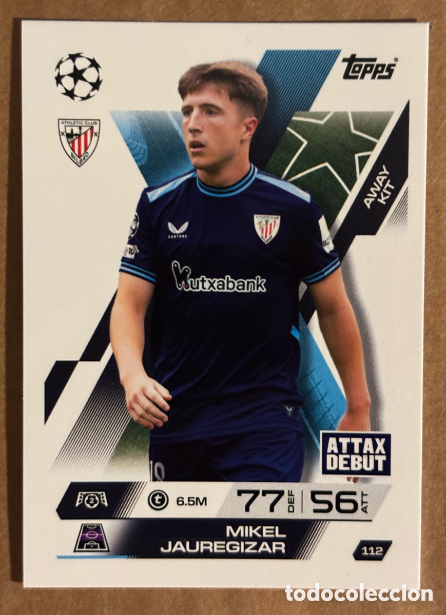 Cromos de F&uacute;tbol: MIKEL JAUREGIZAR (ATHLETIC CLUB). CARTA AWAY KIT TOPPS MATCH ATTAX 2025/26.