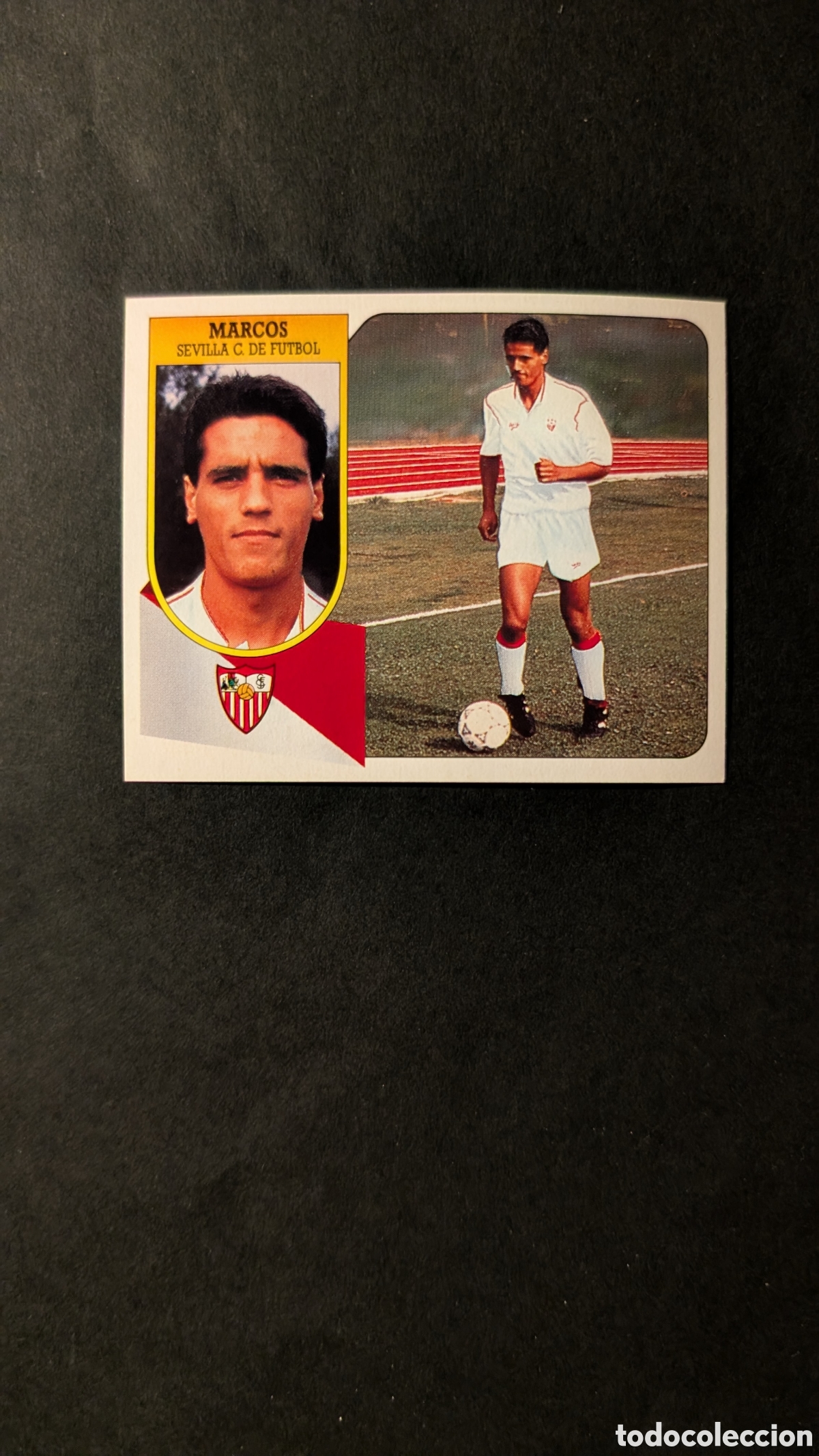 Figurine di Calcio: MARCOS SEVILLA FICHAJE 26 LIGA ESTE 1991/92 91 92 CARTON NUNCA PEGADO SIN PEGAR