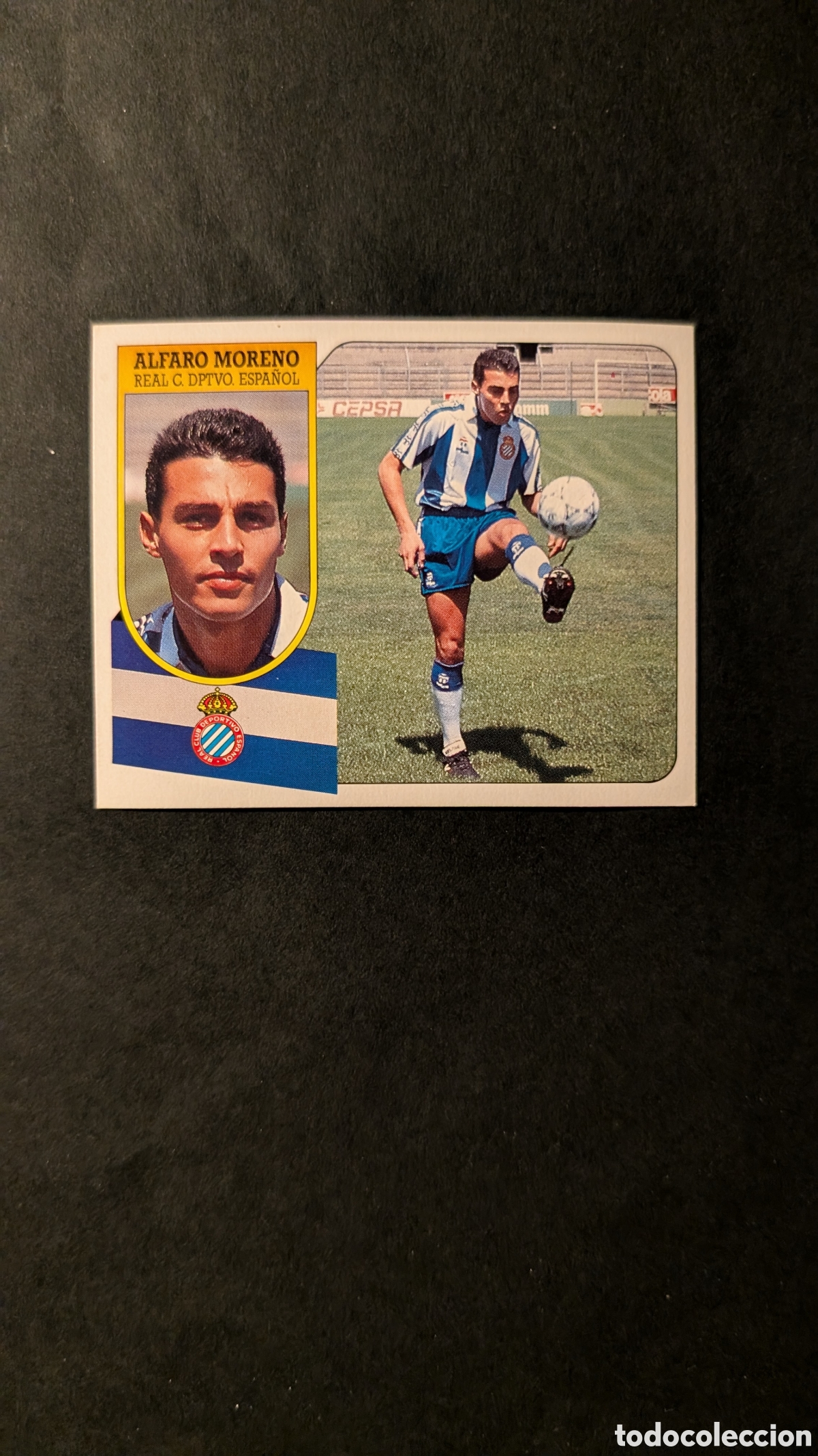 Figurine di Calcio: ALFARO MORENO ESPA&Ntilde;OL FICHAJE 31 LIGA ESTE 1991/92 91 92 CARTON NUNCA PEGADO SIN PEGAR