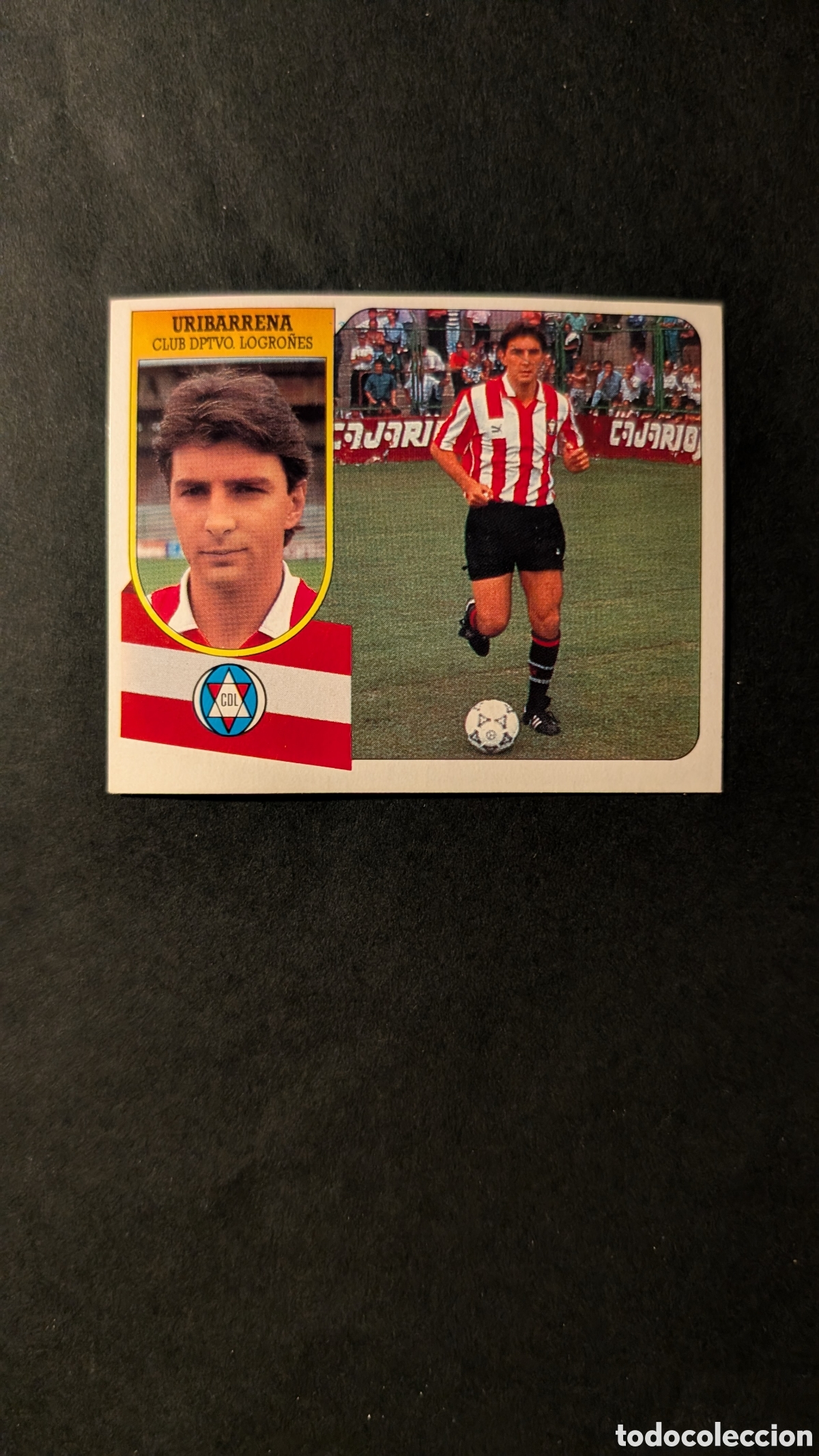 Figurine di Calcio: URIBARRENA LOGRO&Ntilde;ES FICHAJE 35 LIGA ESTE 1991/92 91 92 CARTON NUNCA PEGADO SIN PEGAR