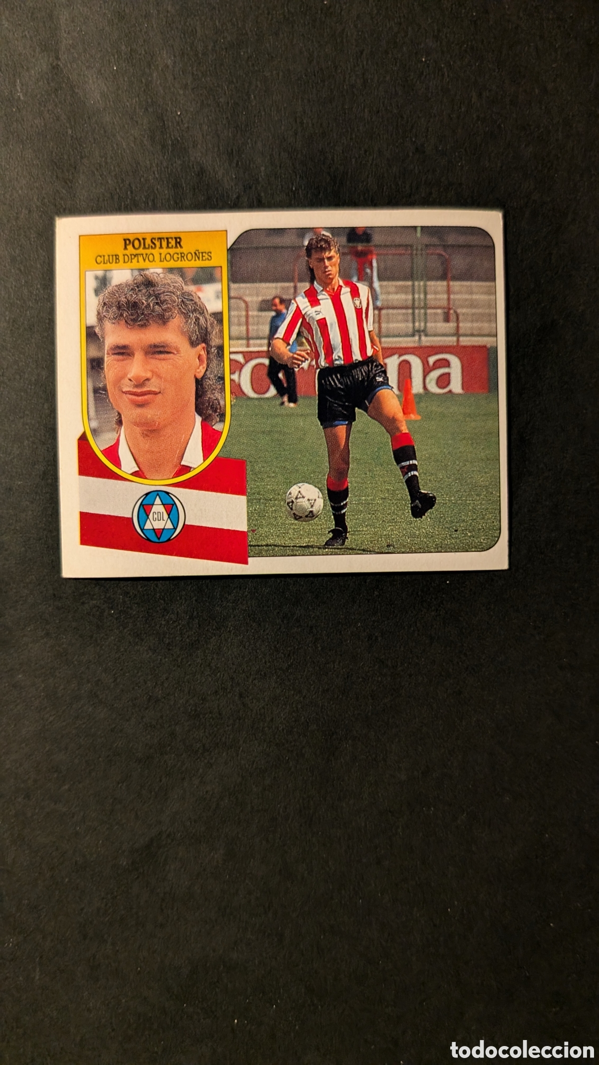 Figurine di Calcio: POLSTER LOGRO&Ntilde;ES FICHAJE 7 BIS LIGA ESTE 1991/92 91 92 CARTON NUNCA PEGADO SIN PEGAR