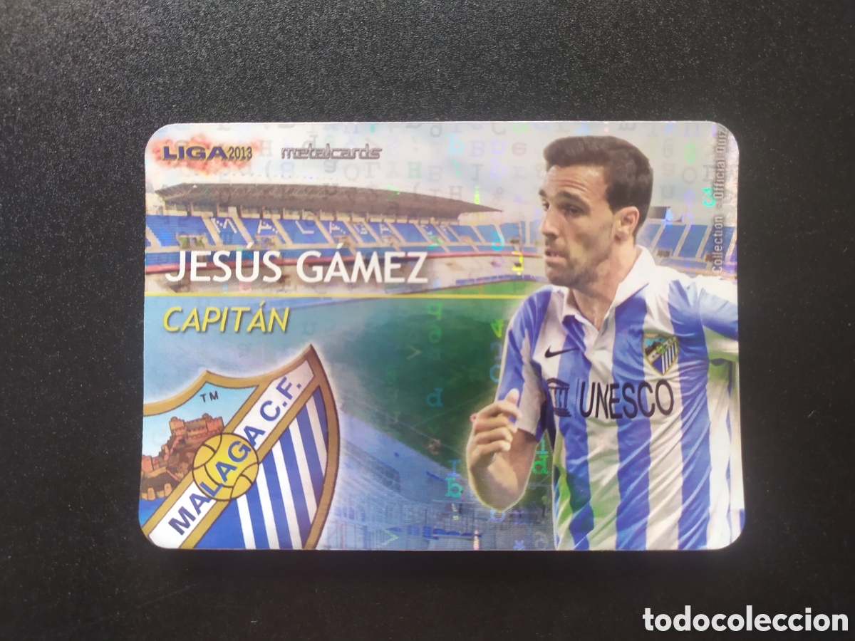 Cromos de F&uacute;tbol: Mundicromo fichas Liga 2012 2013 12 13 Jesus Gamez capitan metalcards brillo liso limitada Malaga