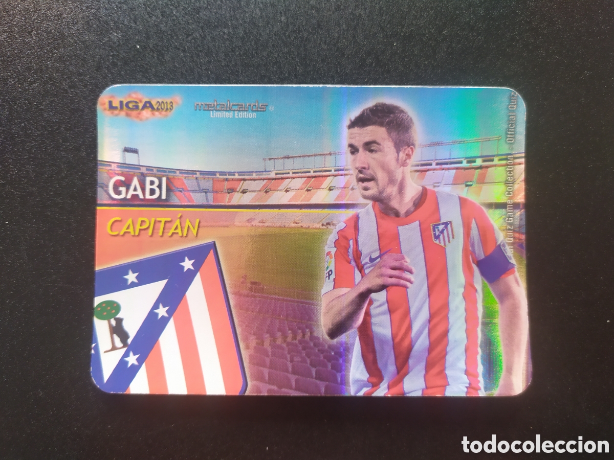 Cromos de F&uacute;tbol: Mundicromo fichas Liga 2012 2013 12 13 Gabi capitan metalcards brillo rayas limitada Atl&eacute;tico Madrid