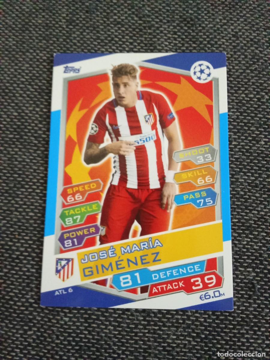 Cromos de Futebol: ATL 6 Gim&eacute;nez atl&eacute;tico de Madrid match attax UEFA champions league 2016-17