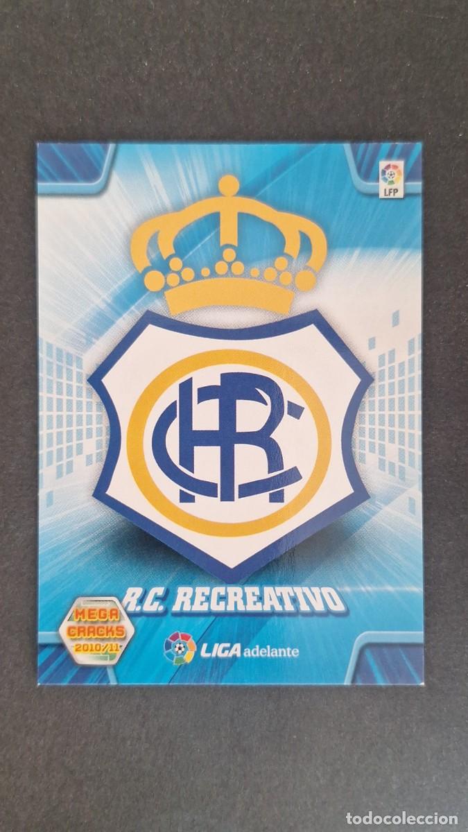 Cromos de f&uacute;tbol: L1 ESCUDO RECREATIVO DE HUELVA LIGA ADELANTE SEGUNDA DIVISION 423 PANINI MEGACRACKS 2010 2011 10 11