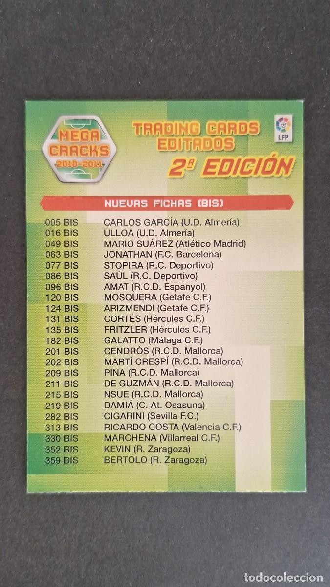 Football Stickers: L1 INDICE SEGUNDA 2&ordf; EDICION PANINI MEGACRACKS 2010 2011 10 11