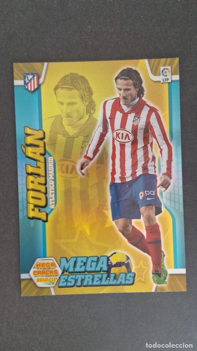 Cromos de F&uacute;tbol: L1 FORLAN ATLETICO DE MADRID MEGA ESTRELLAS 391 PANINI MEGACRACKS 2010 2011 10 11